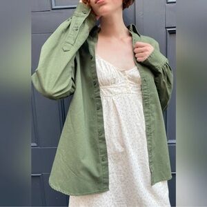Brandy Melville Olive Button Down Shirt
